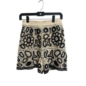 LIKE NEW Rebellion Elegant Black and Cream Crochet Women Shorts